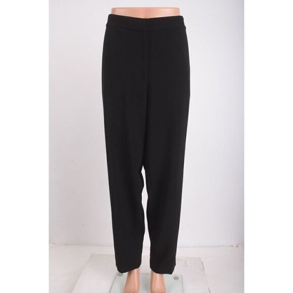St. John Womens Emma Fit Ankle Pants Sz 16 Black Caviar k881vw90 NWT - Picture 1 of 7